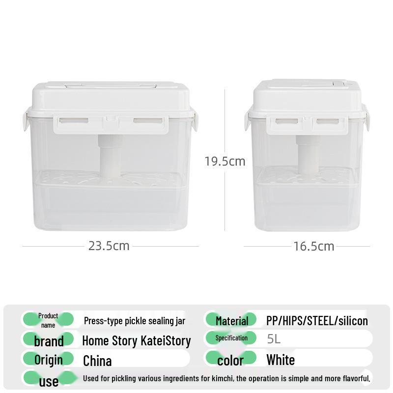 Airtight Plastic Pickle Jar - Food-Grade Kimchi & Vegetable Container