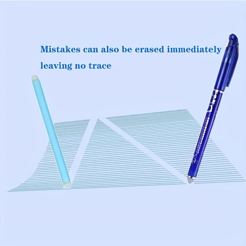 12-Pack Erasable Gel Pens, 0.5mm Blue with Refillable Ink, Magic Erasable Gel Pens with Full Barrel Tip, Heat-Erasable