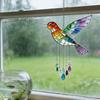Rainbow Bird Sun Catcher Colorful Acrylic Hummingbird Suncatcher Rainbow Maker Hanging Bird Decoration for Indoor Window Garden Decor