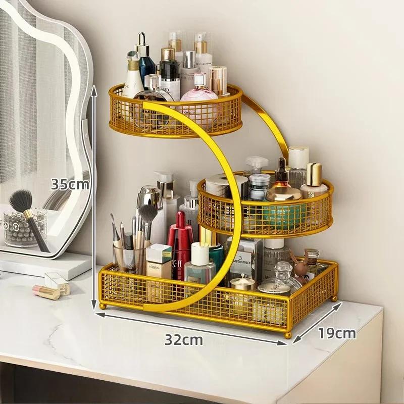 

A metal makeup rack that doesn t require installation -lightweight,making it an ideal choice for skin care on the makeup surface золотистый