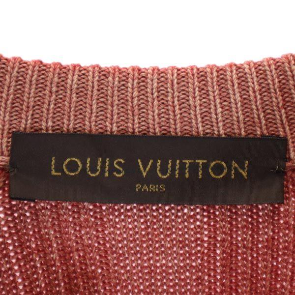 Louis Vuitton Long Sleeve Cable Knit Crew Neck Knit Red Men's Used