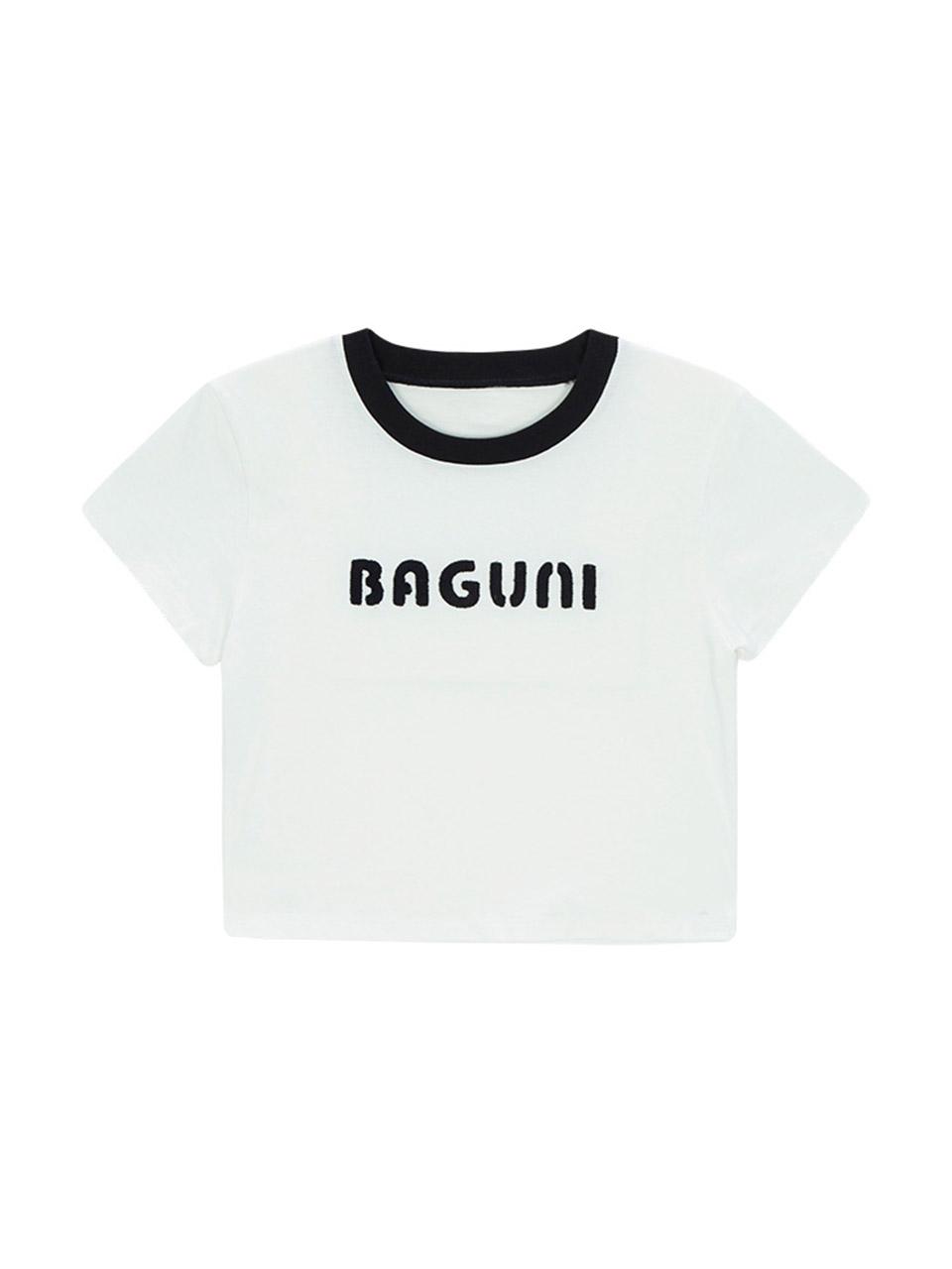 Salad Basket Embroidered Crop T-Shirt - White Black