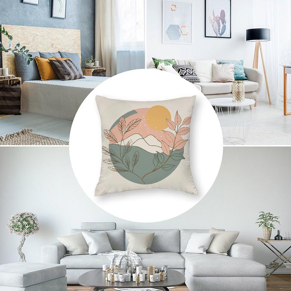Abstract Boho Landscape Pillow Case Short Plush Pillow Covers Sofa Decorative Home Double-sided Printing Cushion Cover