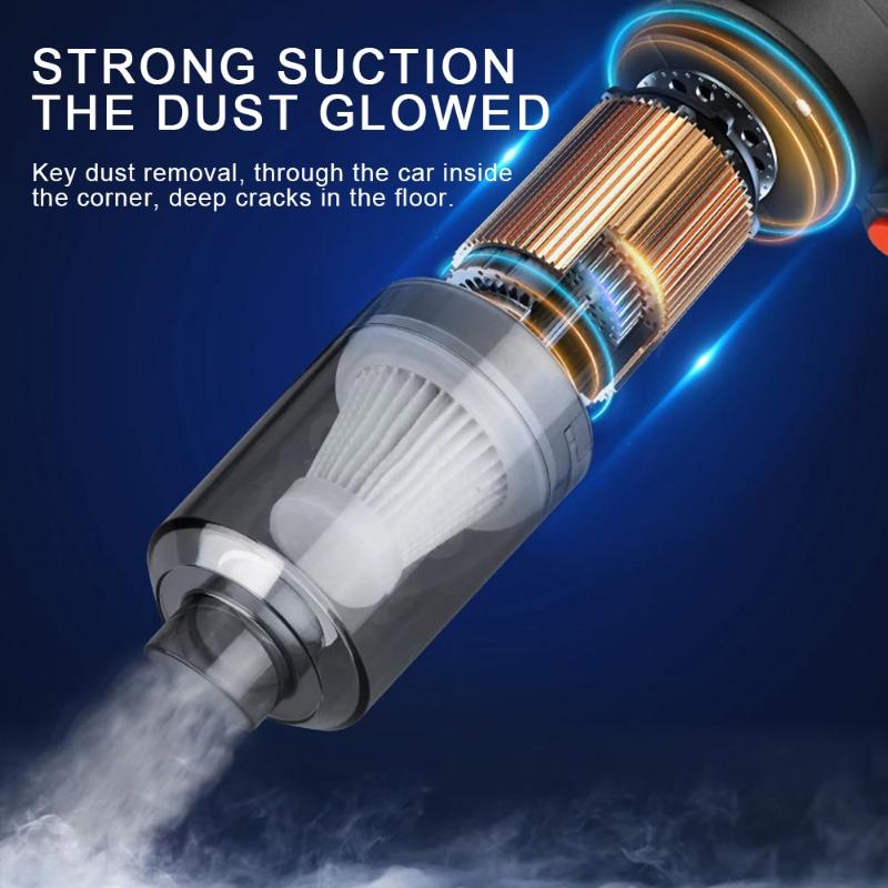 Handheld Cordless Car Vacuum Cleaner Strong Suction Long Battery Life Multiple Nozzles For Car And Home Cleaning