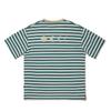Li Ning Striped Round Neck Breathable Versatile Short Sleeve T-Shirt Unisex T-Shirts Standard-White Ink-Green Fleece-Brown AHSV441-1