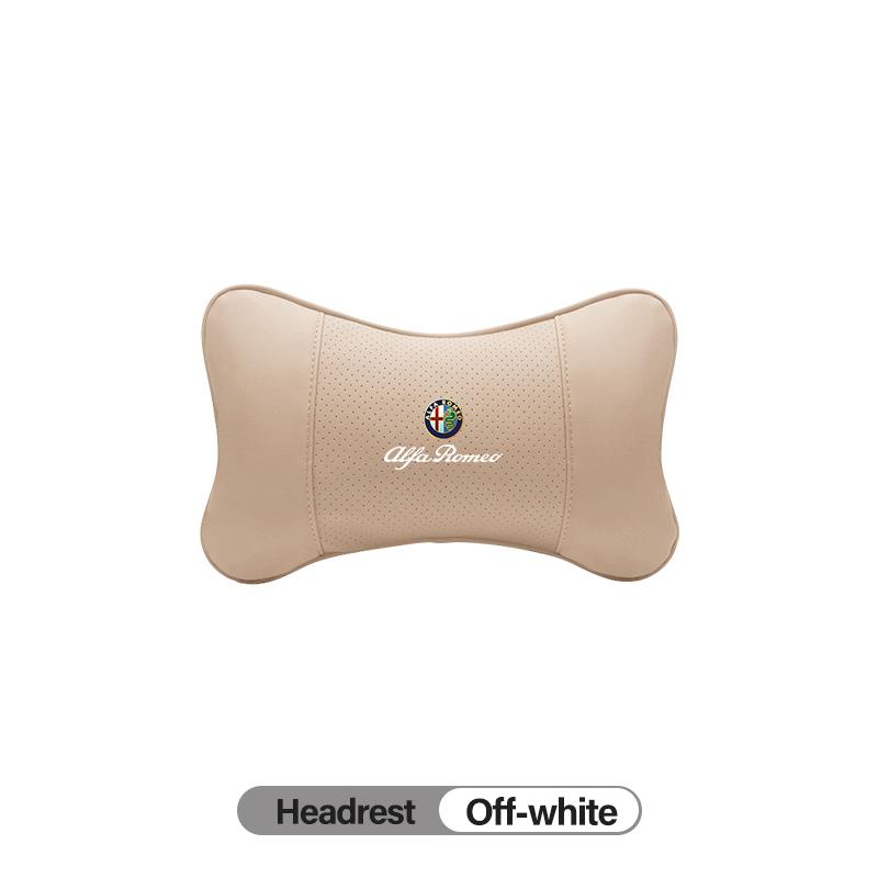 

For Alfa Romeo High-quality Leather Car Seat Headrest Memory Foam Comfort Pillow Auto Interior For Alfa Romeo 4C 159 166 Spider бежевий