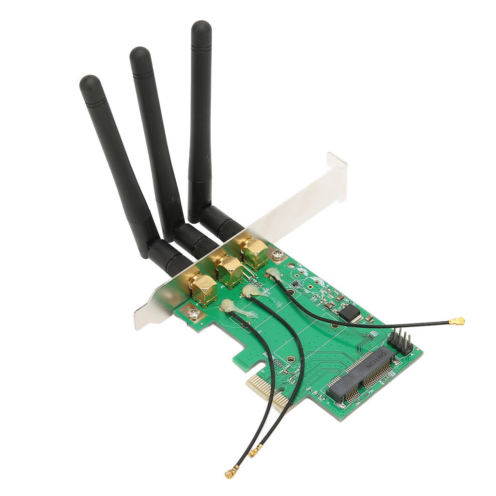 Mini PCIE To PCIE Adapter Card PCIE Network Card Adapter Three Antenna Network Expansion Card for