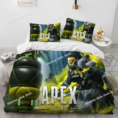A-Apex Legends Game Gamer Cartoon Bedding Set Printed Bed Set With Pillowcase Bed Duvet Cover Soft Single Double Queen King Size