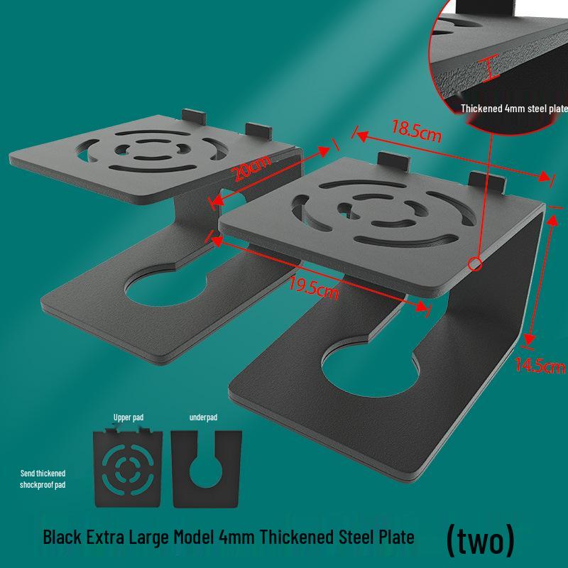 Podwyższany Stojak na Głośniki Biurkowe z Grubą Płytą Stalową, Odporny na Wstrząsy, Antypoślizgowy