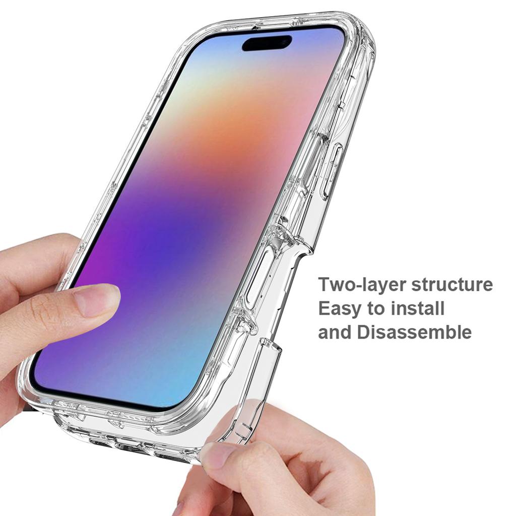 For iPhone 17 Case TPU PC 2 in 1 Dropproof Clear Phone Cover