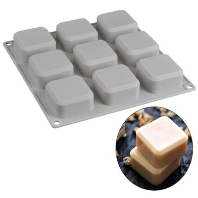 9 Cavity Soap Molds Silicone Mold For Making  Lotion Bar Square Rectangle Reusable Silicone Soap Making Molds