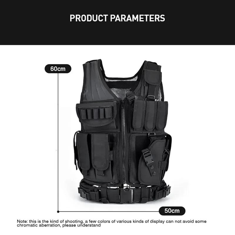 Verstellbare taktische Molle-Weste Kampf-Körperschutzwesten Sicherheitsweste Jagd Armee Outdoor CS Kriegsspiel Airsoft Trainingsjacke