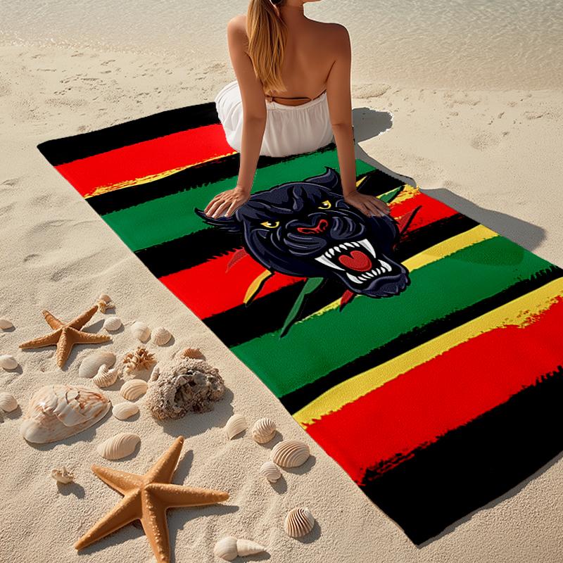 panthers Fashion Beach Towel: Ideal for Summer Adventures Soft, absorbent and quick drying suitable for swimming and bathing