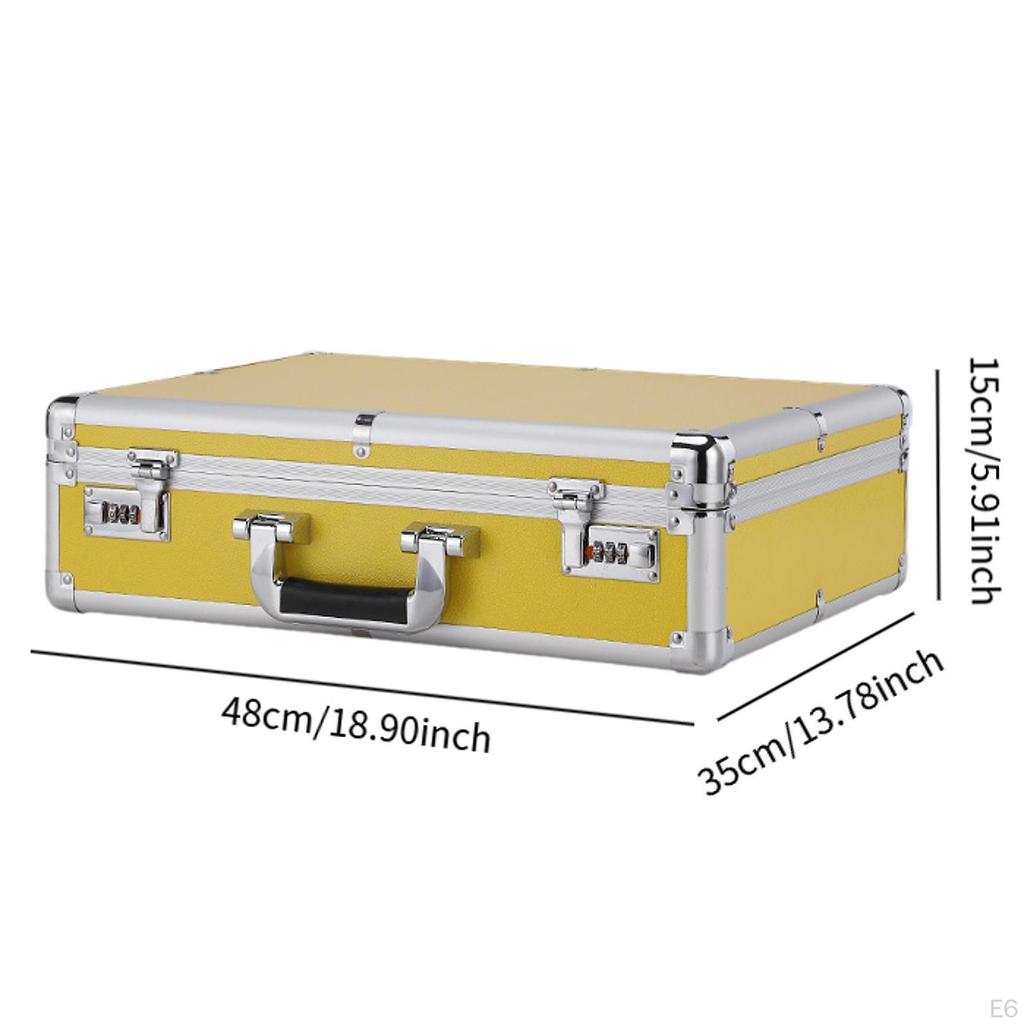Aluminum Alloy Case Document Storage Box Hard Shell Briefcase for Outdoor Men Mic