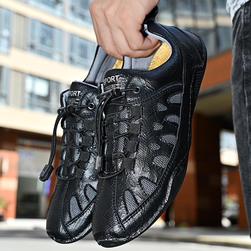Fashion Summer New Men Breathable Driving Shoes Outdoor Leather Bean Shoes Hot Selling Plus Size Men Breathable Sports and Leisure Shoes