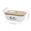 Bambus - Abgedeckte Butterdose und Edelstahlmesser-Kombination: Elegantes Butter-Servierset für den täglichen Gebrauch