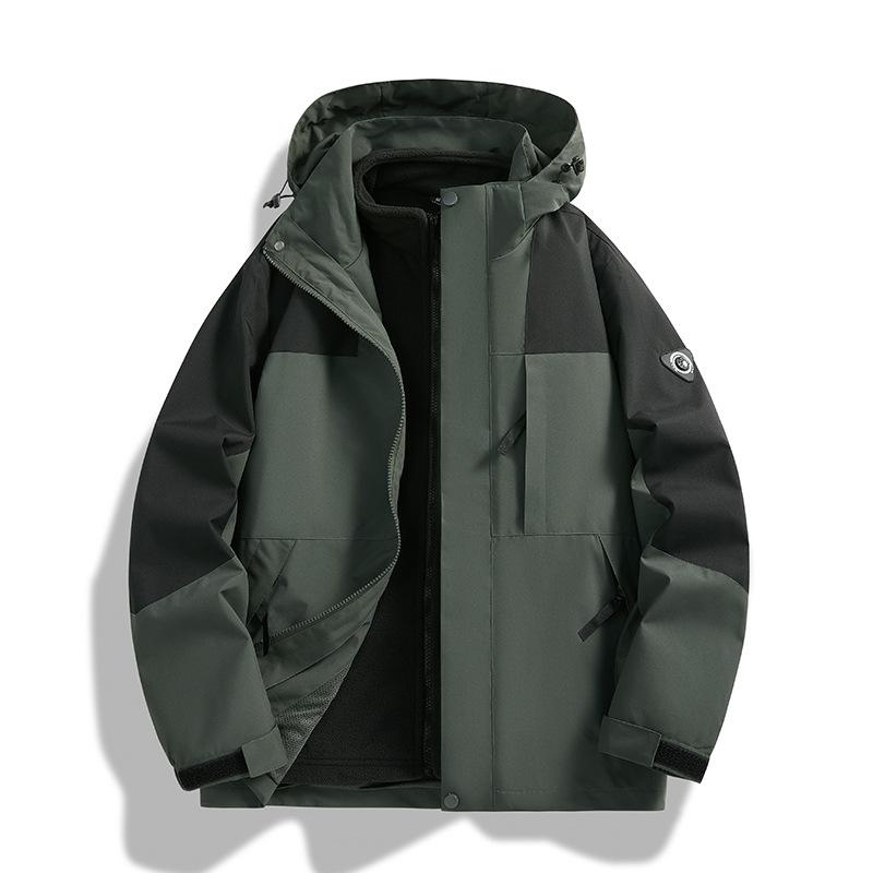 Jacket Men's and Women's Jacket Winter Outdoor Three-in-one Removable Two-piece Mountaineering Suit