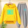 Student Uniform Hooded Sweatshirt + Long Pants Set. Children's Sportswear, Loose Suits for Boys and Girls Aged 3 to 13