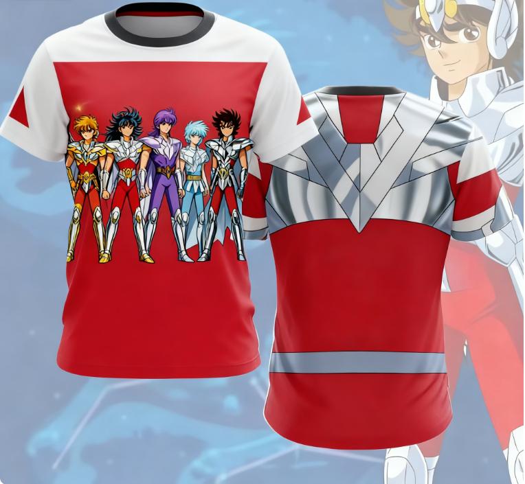 Anime Saint Seiya Pegasus Cosplay 3D Children's T-Shirt Fashion Cool Daily Unisex T Shirt Street Personality Y2k Tops Summer Clothing