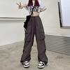 Women's Workwear Trousers Loose-fitting Slimming Wide-leg Sports-style Long Trousers – Versatile Casual Straight-leg Cuffed Trendy
