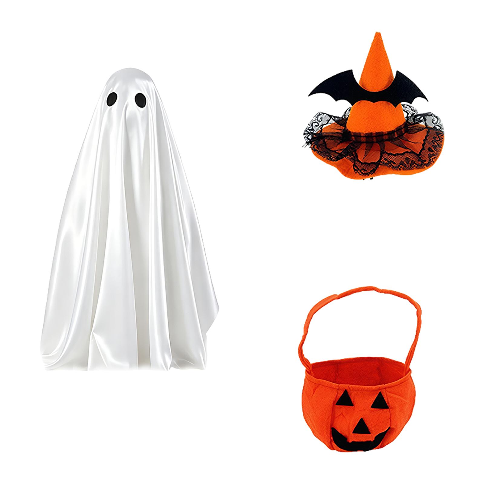 Halloween Ghost Goose Outfit with Witch Hat Ghost Lawn Porch Goose Clothes DIY Ghost Porch Lawn Shirt for Halloween Garden Party