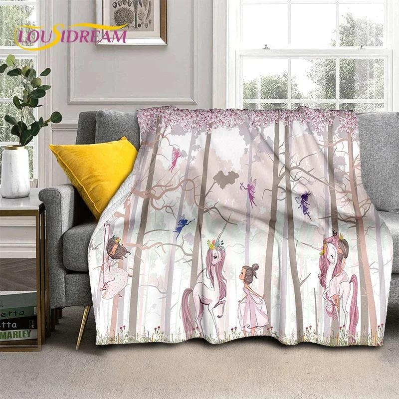 Urocza Dziewczynka Baletnica Wróżka Kreskówkowa Miękki Koc Flanelowy do Łóżka Sypialni Sofy Pikniku, Koc do Okrycia na Zewnątrz Rekreacja Prezent