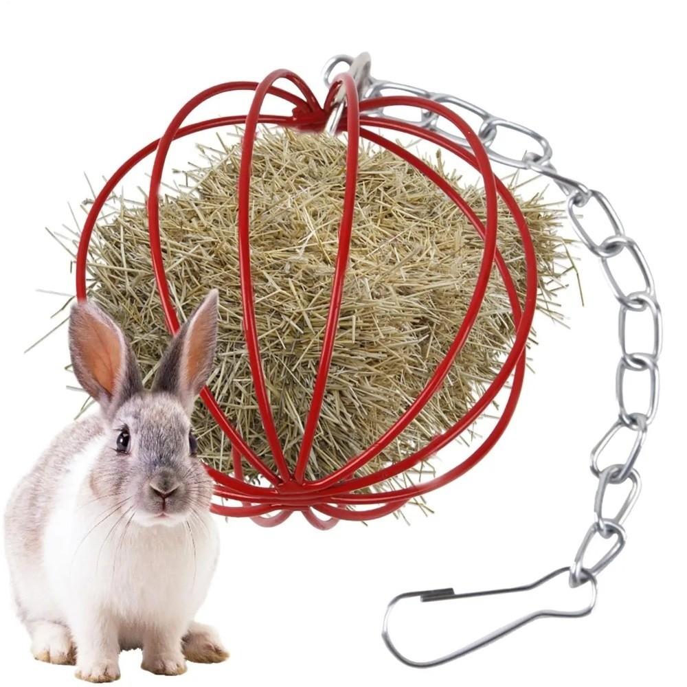 Round Rabbit Grass Feeder Wear-resistant Hay Feeder Ball Suspending Feeder For Small Pets