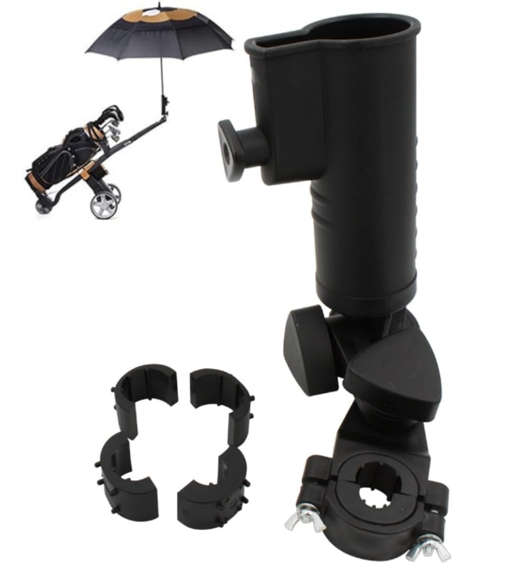 

Universal Golf Push Cart Umbrella Adjustable Stand Bracket for Golf Wheelchair Holder, Trolley, Stroller,