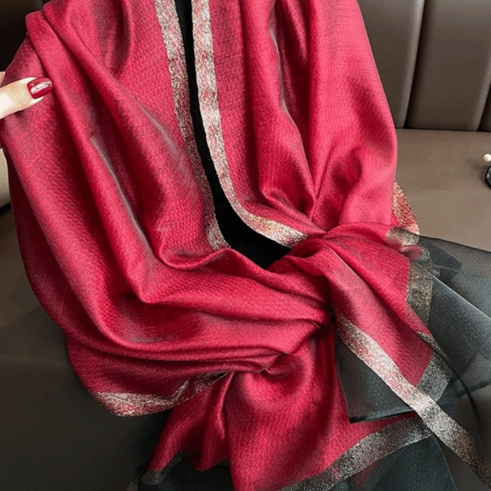 Large Women Hijab Shawls Thin Long Shawls Elegant Luxury Silk Scarf  Beach