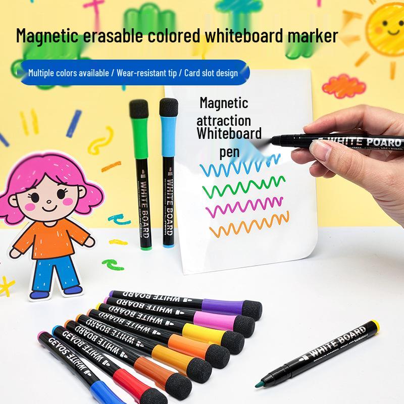 Letu 8830A Magnetic Whiteboard Marker with Eraser - Eco-friendly, Colorful, Easy-to-Erase Pen for Children & Students
