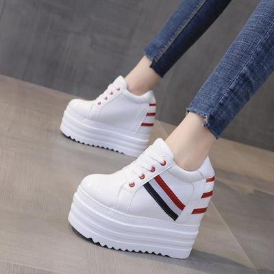Mode 2025 Femmes Automne Baskets Plateforme Talons 12CM Chaussures Décontractées Semelle Épaisse Respirantes Dames Chaussures Vulcanisées Baskets Zapatos Mujer