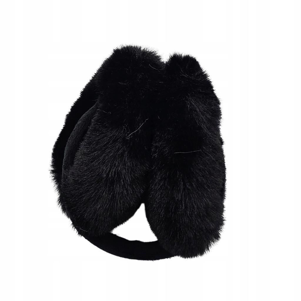 Women's Winter Earmuffs Foldable Warm Plush Headband Black