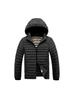Service Cotton Jacket Men's Models Winter Solid Colour Removable Cap Slim Thickened Top Coat Comfortable and Versatile Jacket