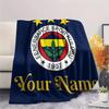 1pz Coperta in Flanella Personalizzata con Nome e Motivo del Club Sportivo FenerbaHEce Per Tutte le Stagioni per Arredamento Casa Calore e Comfort Regali Regalo Festivo -HE134