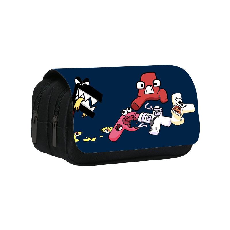 Alphabet Lore Double Layer Pencil Bag With Nylon Material For Students And Collectors