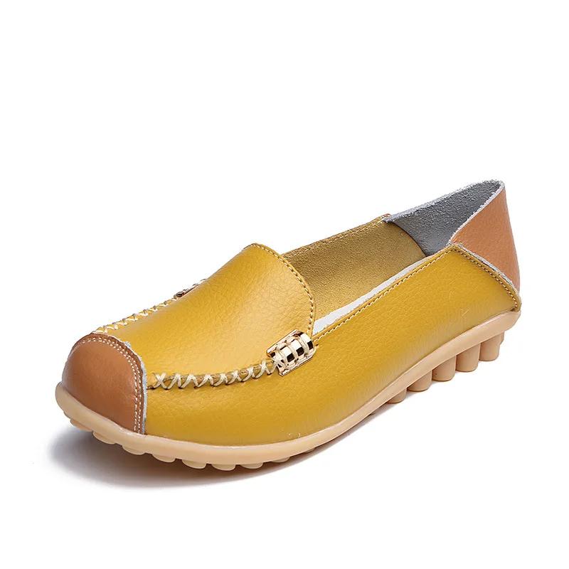 Women Shoes 2024 New Spring Summer Leather Waterproof Non-slip Cowhide Soft Sole Casual Loafers Mom Shoes Women Sneakers
