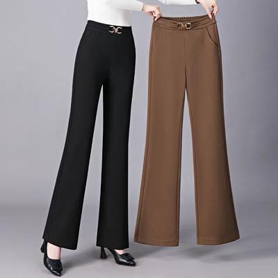 Pantalones de Primavera y Verano de Cintura Alta para Mujer Nuevo Estilo, Sueltos, Slim, Acampanados, Versátiles, Casuales