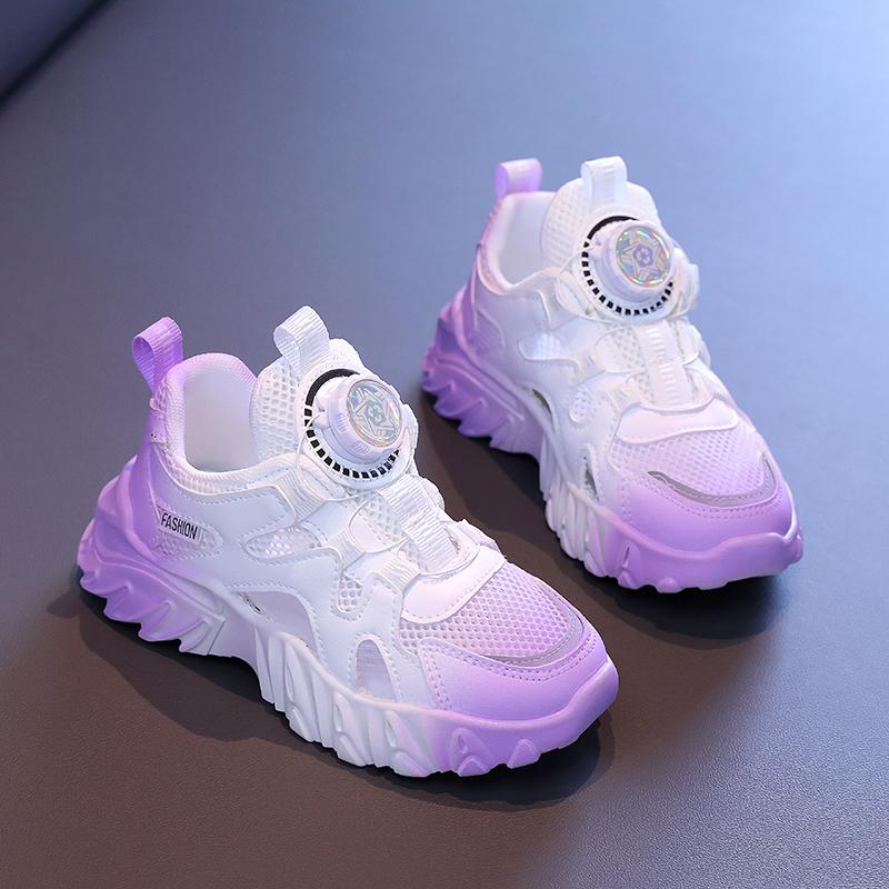 

Дитяча мода літня дихаюча повсякденне взуття діти бігові спортивні студенти дівчата трендові зручні кросівки для спортзалу 29 фіолетовий