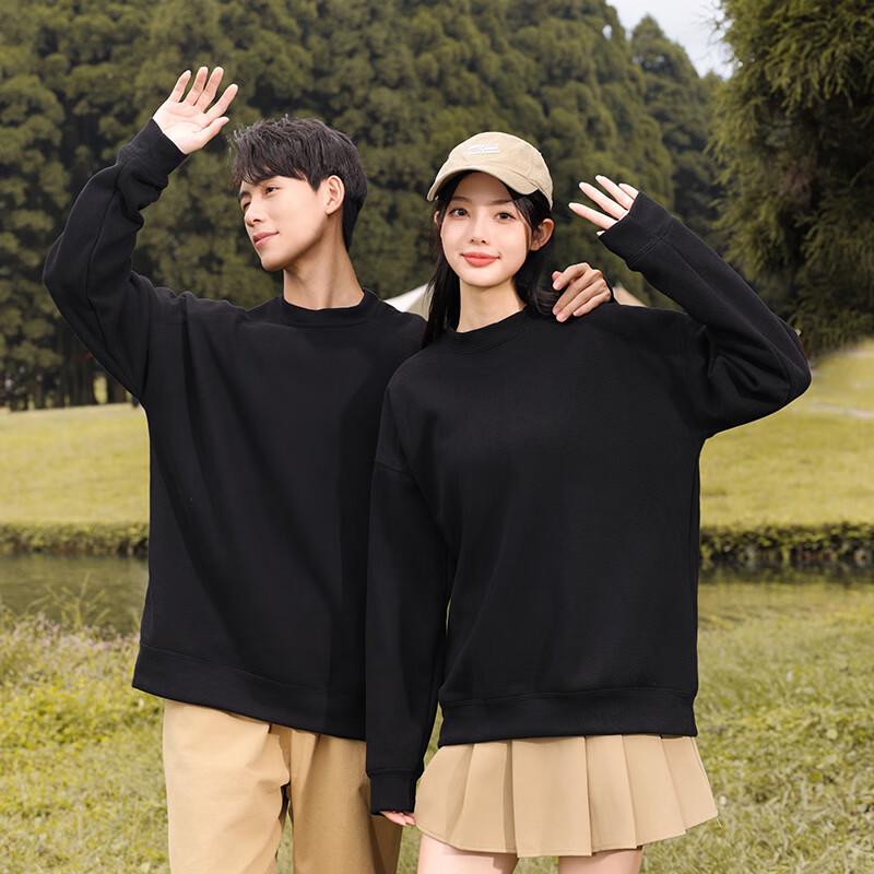 ROMON Unisex Loose Fit Round Neck Pullover Sweatshirt