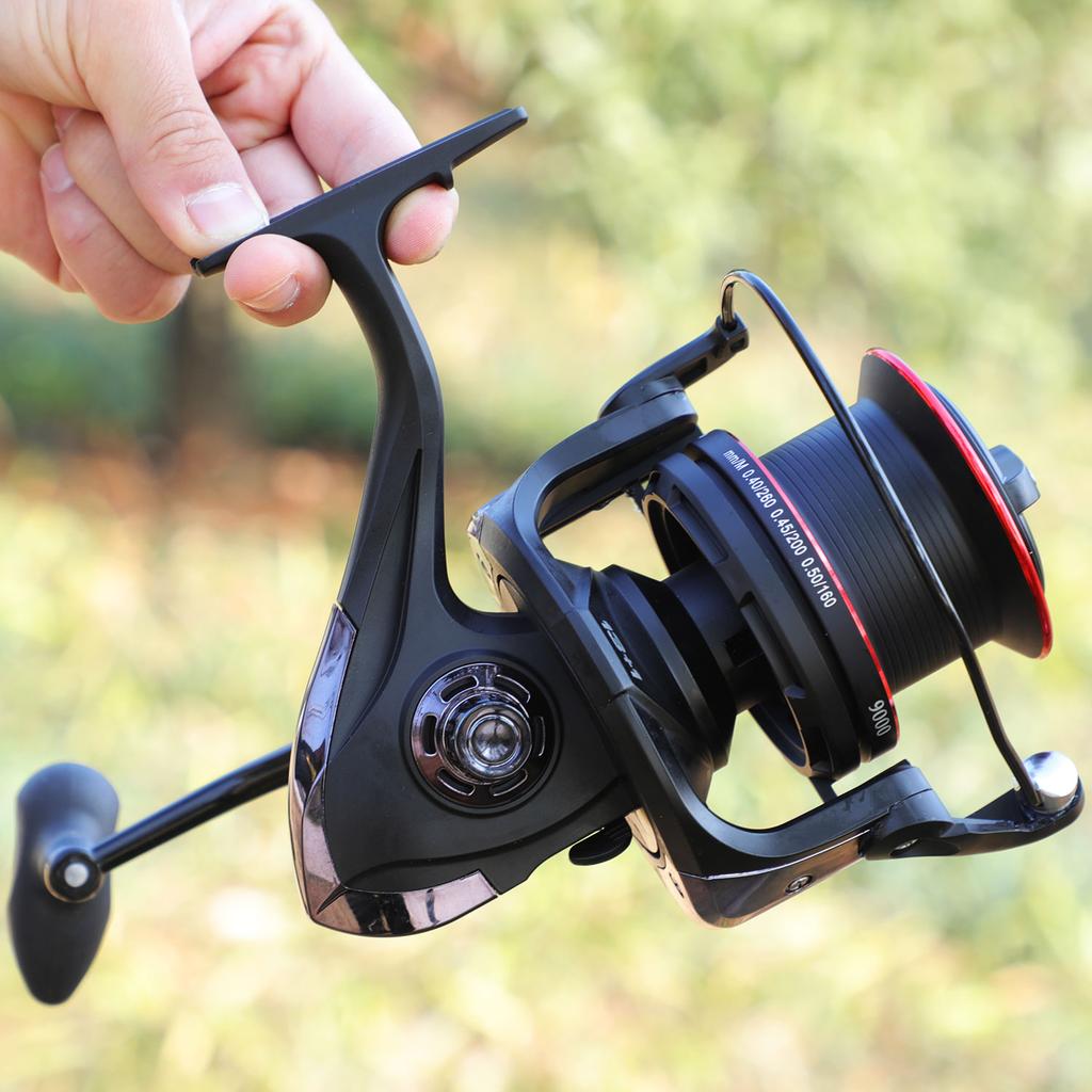 8000-10000 Series Spinning Fishing Reel Ultra Smooth Aluminum Body Max Drag 10KG for Feeder Carp Fishing Reel Pesca