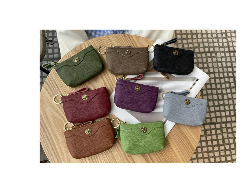 2025 Women's Genuine Leather Small Coin Purse & Lipstick Key Clutch