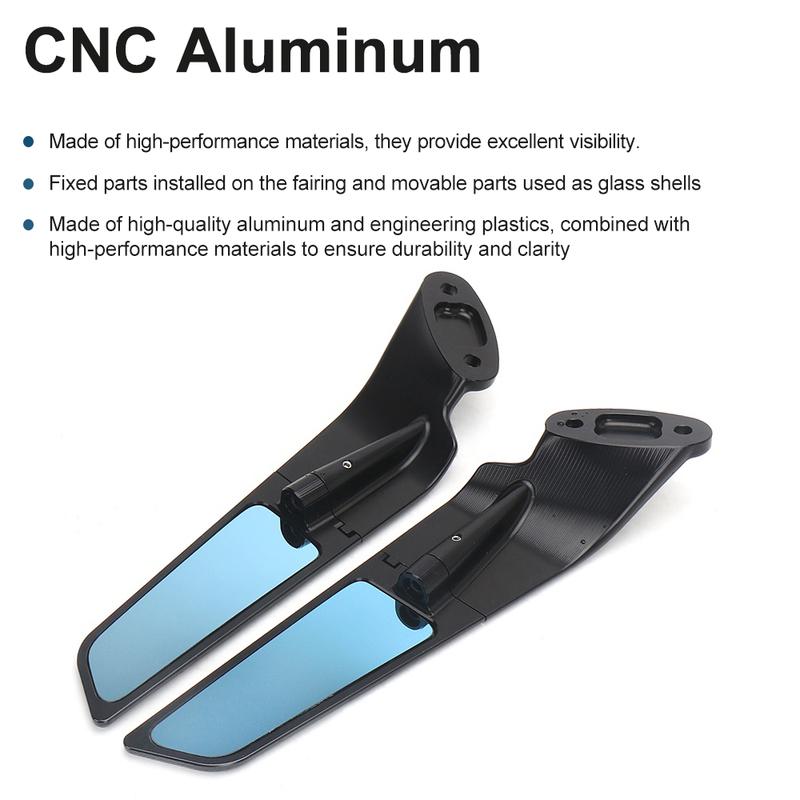 2024 CBR650R Rearview Mirror Motorcycle Invisible Rearview Mirror For Honda CBR 650R CBR650R 2019-2024 Aluminum Winglet Mirror
