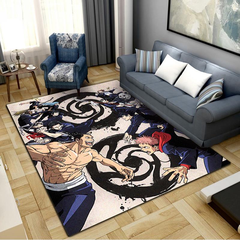 Jujutsu Kaisen Carpet Rug for Living Room Bedroom Home Sofa Decoration,Kids play Non-slip Floor Mat