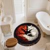 Fox  Round Area Rug,Carpet Rug for Living Room Bedroom Sofa Playroom Decor,Non-slip Floor Mat