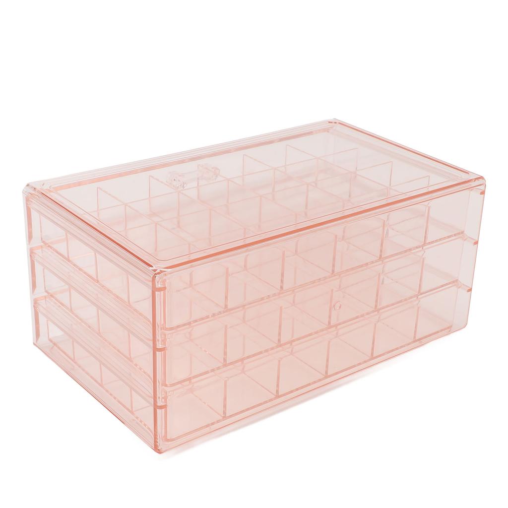 Jewelry Box 3 Layer 72 Cells Antioxidant Acrylic Clear Jewelry   for Earring Necklace