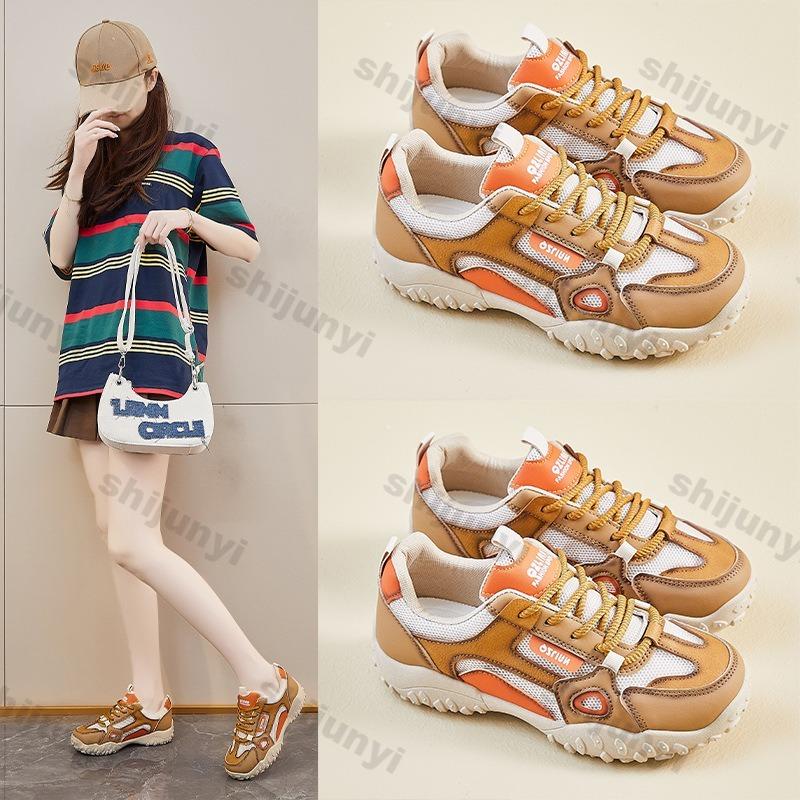 Fashion Women's Platform Sneakers 2025 Spring New Breathable Comfortable Running Shoes Height Increase Fashion Cross Tied Casual Shoes