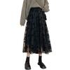 Skirts Womens Floral Print Chiffon A-Link Skirt Elastic High Waist Casual Midi Skirt Clothes Jupe Plus Siz