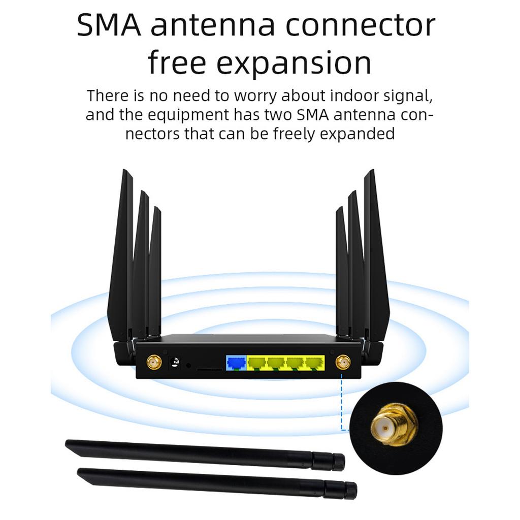 5G Wifi 6 Router Multiple Sharing 5G Cpe Router 100‑240V Heat Dissipation Dual Band Wifi 1000Mbps With Sim Card Slot For
