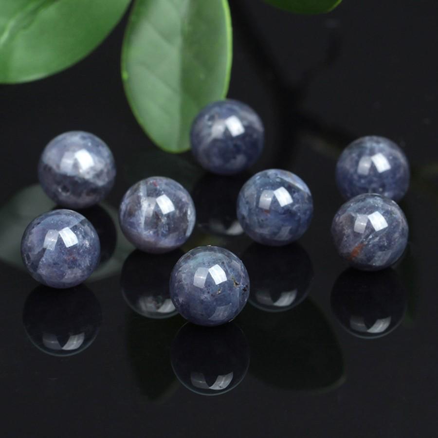 Strawberry Iolite Raw Crystal Round Bead for DIY Bracelet