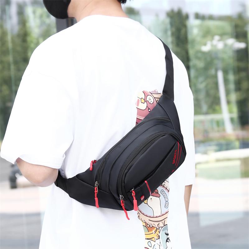 Anti-Theft Men's Waist Bag - Slim Fit Fanny Pack, Waterproof Sports Phone Pouch, Multi-Layer Secure Bum Bag for Running & Travel
